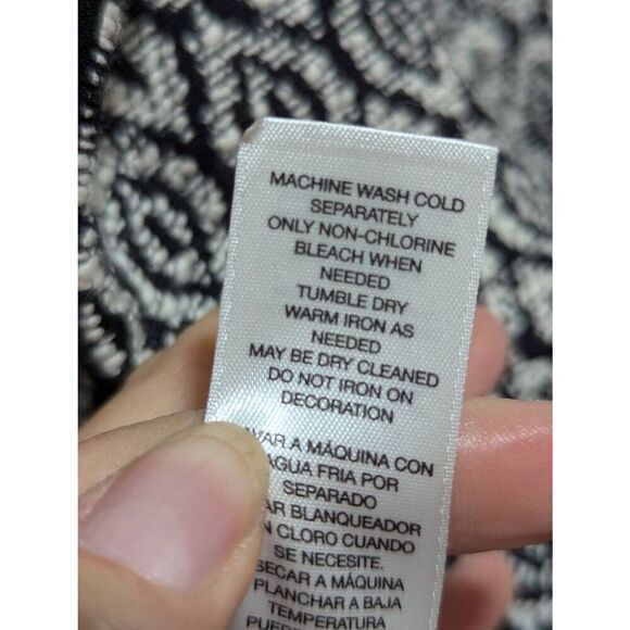 Chico's Women's Black & Cream Geometric Pattern Open-Front Blazer Jacket Size 0 - Picture 6 of 6